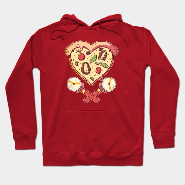 Heart Shaped Pizza Slice with Cutters Hoodie by SLAG_Creative